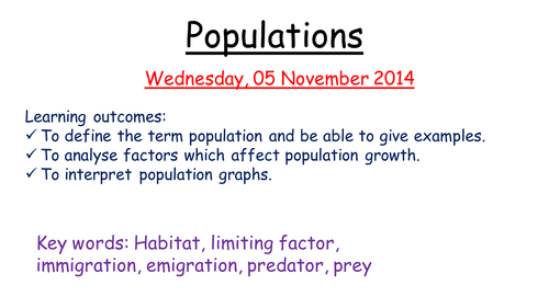Populations an predator/prey