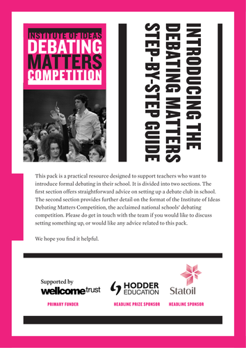 Debating Matters Beginners Guide to debate