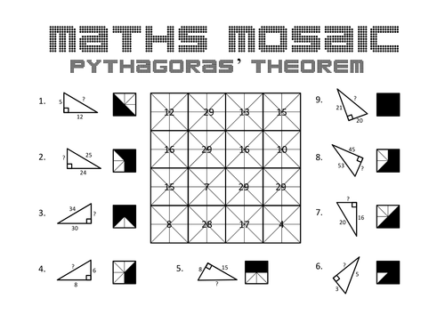 pythagorean theorem puzzle worksheet