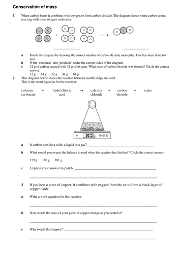 Conservation Of Mass Worksheet Promotiontablecovers