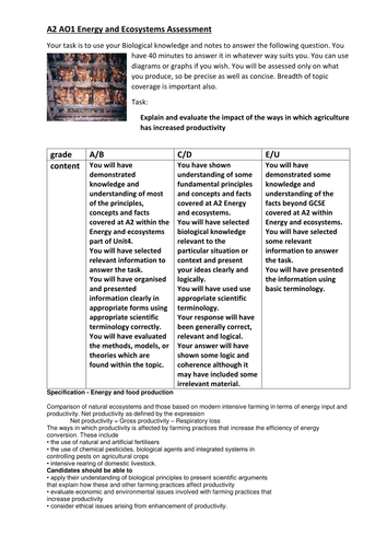 AQA energy and ecosystems