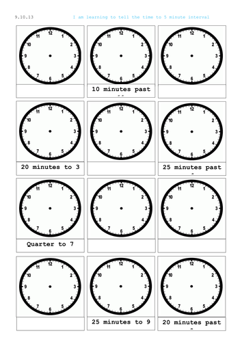 Reading A Clock Telling Time Analogue And Digital Teaching Resources