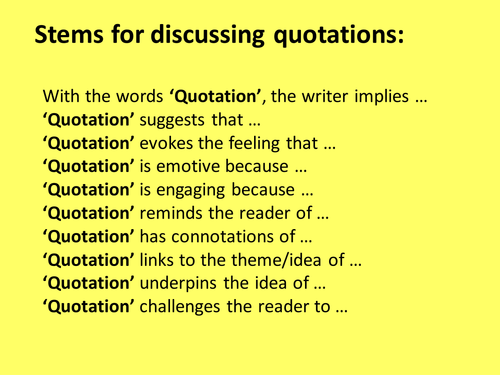 Sentence Stems for Literature Analysis