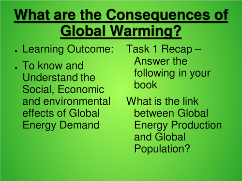 global warming assignment in english