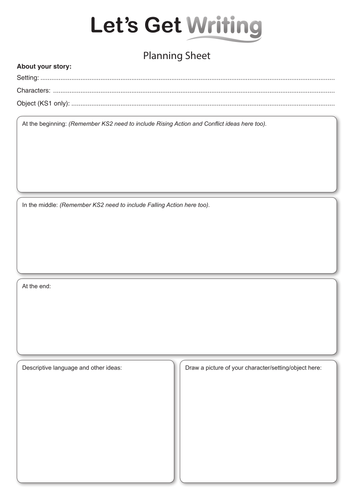 Story Writing Lesson Plan, Planning Sheet for KS1 | Teaching Resources