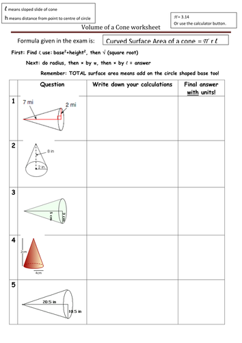 Surface area homework tes picture