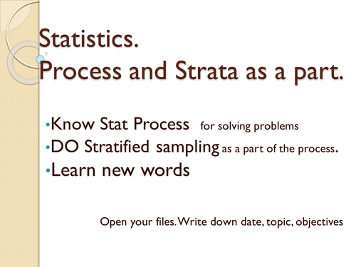 Statistics - intro, process, samples