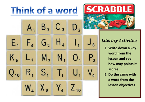 Literacy & Numeracy Key word activity