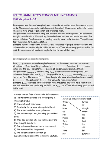 Policeman punches innocent female bystander