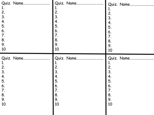 Form tutor quiz 9