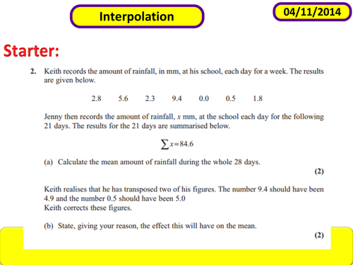 Linear Interpolation Lesson