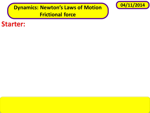 Lesson on frictional force