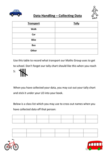 Collecting Data using Tally Chart