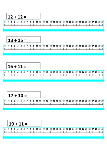 Adding 2 Digit Numbers On A Number Line Worksheet