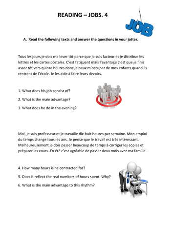 Reading comprehension: Postman, Flight Attendant