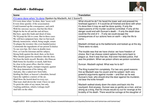 Macbeth; Three Soliloquies - Text and Translation