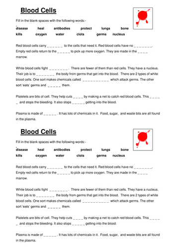 Parts of blood | Teaching Resources
