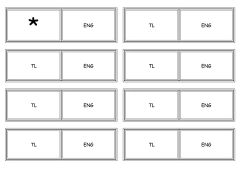 Dominoes game blank template to use