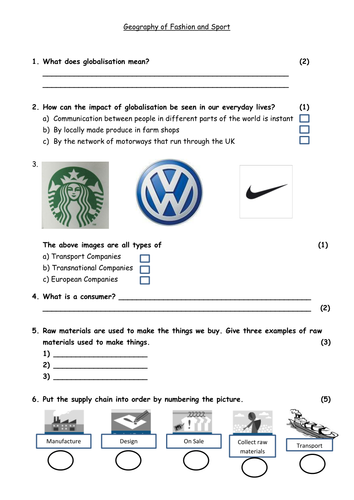 Geography of Fashion and Sport Assessment