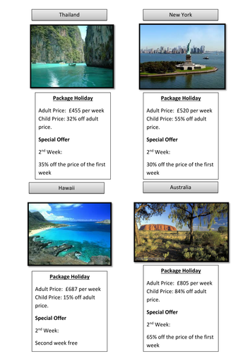 Percentage Increase and Decrease with multiplier | Teaching Resources