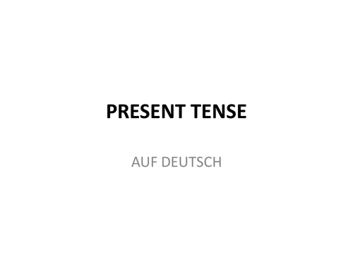 Present Tense in German
