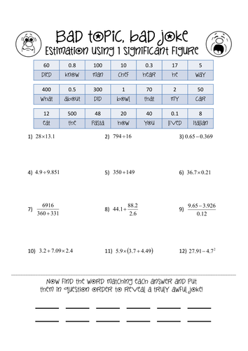 Estimation collect a joke