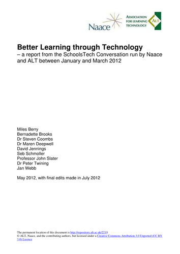 Better Learning through Technology Report