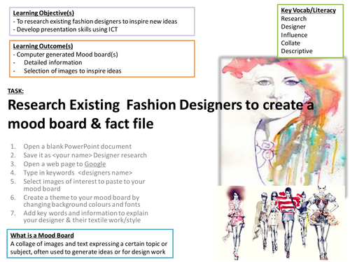 Fashion designer Research Task - ICT Room Required