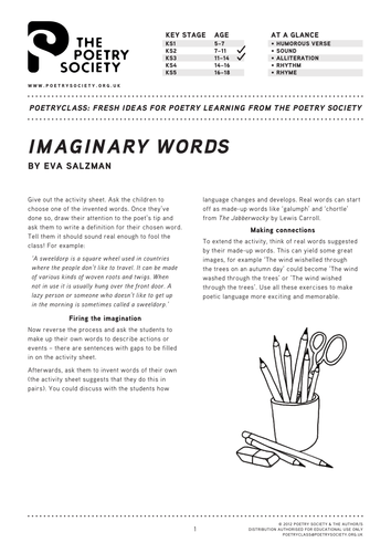 Imaginary Words by Eva Salzman