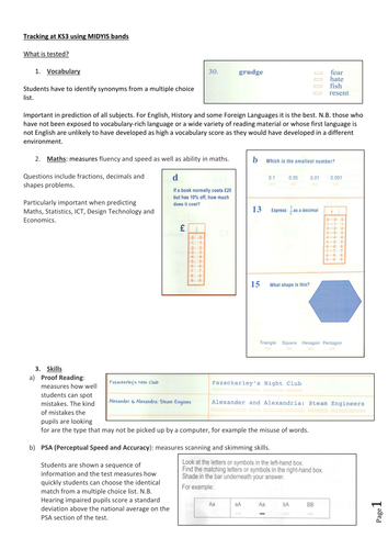 understanding MidYis data