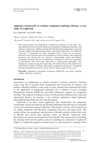 Applying a framework to evaluate software