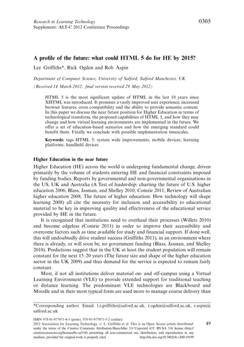 A profile of the future: what could HTML 5 do?