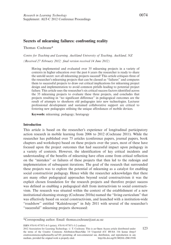 Secrets of mlearning failures: confronting reality