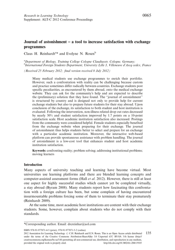 Journal of astonishment