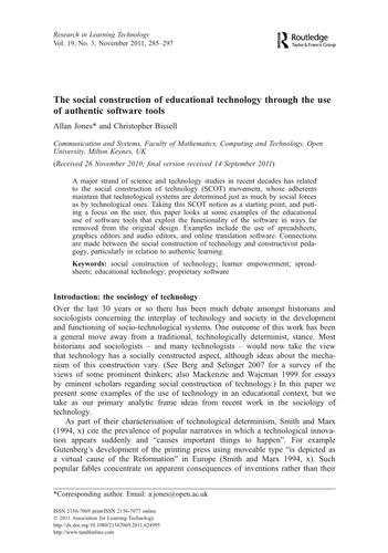 The social construction of educational technology