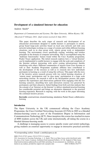 Development of a simulated Internet for education