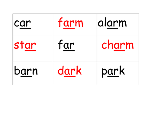 'ar' bingo game | Teaching Resources