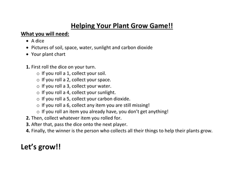 Helping Plants Grow Game