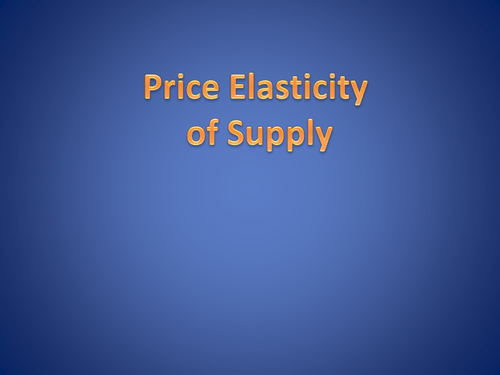 Price Elasticity of Supply (PES)