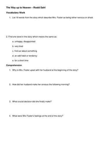 Roald Dahl Short Stories