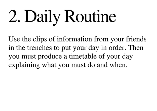 WWI SOW - Lesson 7 - Life in the Trenches