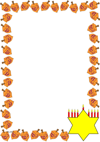 Chanukah Themed Lined paper and Pageborders