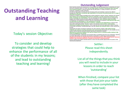 Outstanding English Lessons For 6th Forms / Colleg