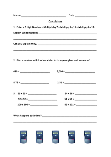 Calculator Problems | Teaching Resources