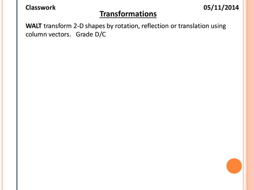 Reflection, rotation and translation KS4