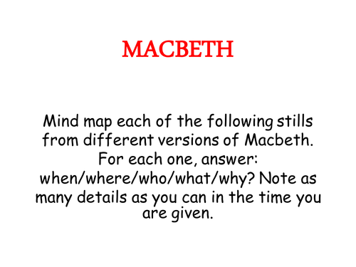 Macbeth Mind map