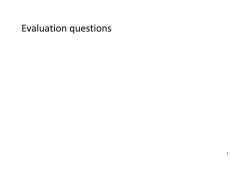 Biology Evaluation Questions KS4
