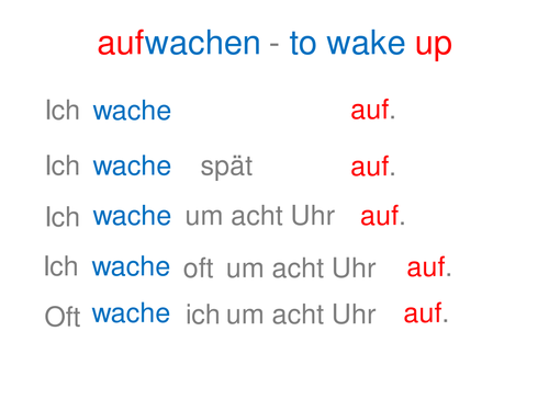 Separable verbs - Word order