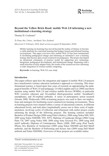 Beyond the Yellow Brick Road: mobile Web 2.0
