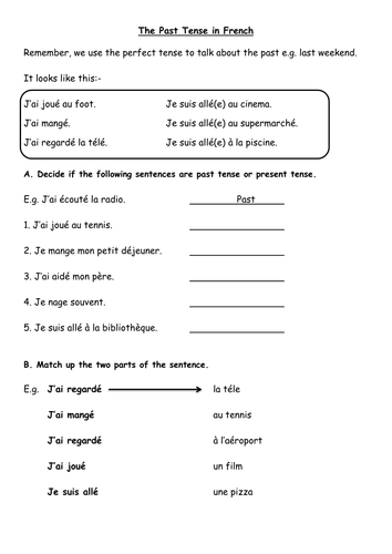 Perfect Tense - Differentiated